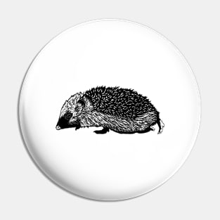 Drawing of a hedgehog Pin