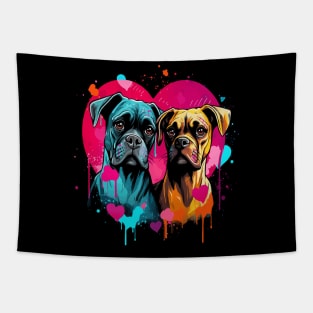 Boxer Couple Valentine Tapestry