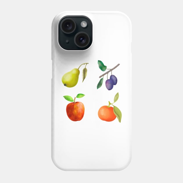 Fresh fruits sticker pack Phone Case by Amalus-files