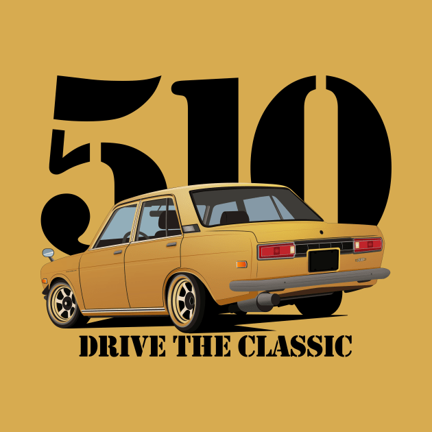 Drive The Classic Car - Datsun 510 (Yellow) by Ajie Negara