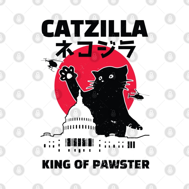 Catzilla King of Pawster by HiFi Tees