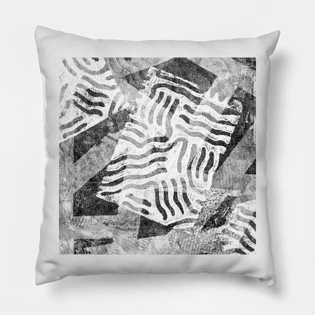 The Boxed In Abstract - Digitally Enahanced Version 1 Pillow by Heatherian