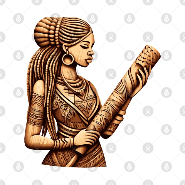 Afrocentric Woman Wooden Carving by Graceful Designs