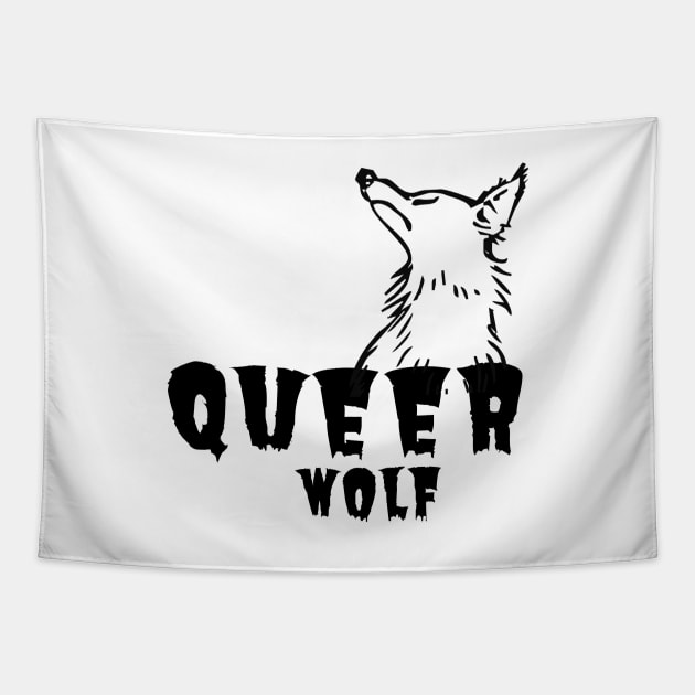 Queerwolf- Werewolf design Tapestry by Colored Lines