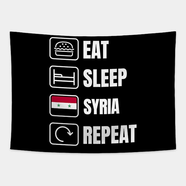 Eat Sleep Syria Repeat Tapestry by BramCrye