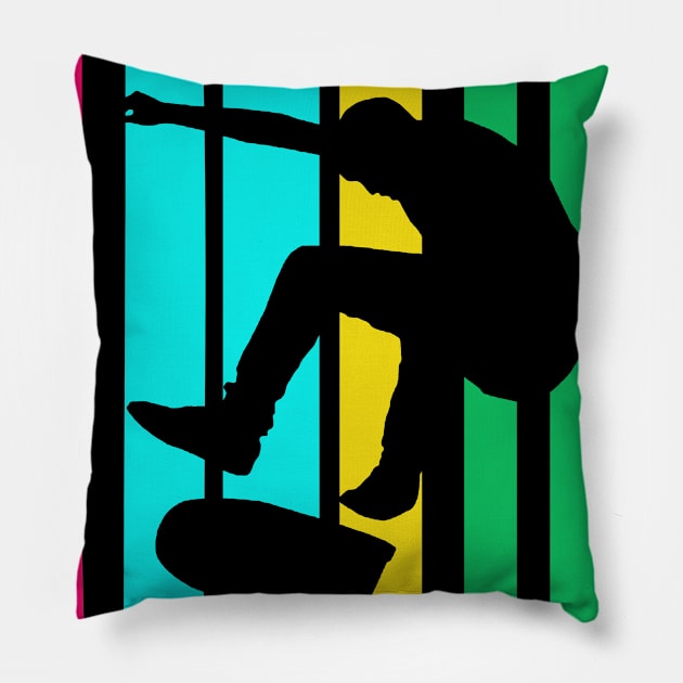 Eat Sleep Skateboard Repea Skateboarding Pillow by nevilleanthonysse