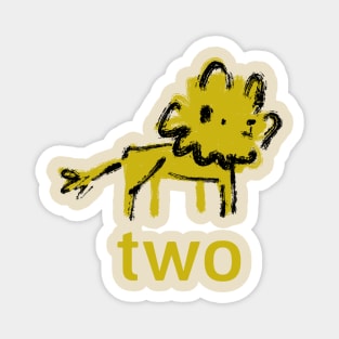 Lion - Two - Second Birthday Design Magnet