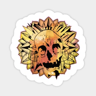 Skull Flower Sun Flower Magnet