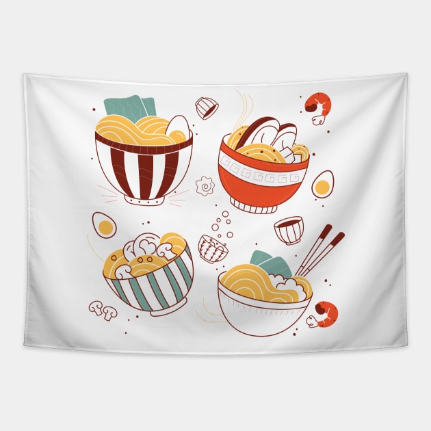 Ramen Bowls Tapestry by Mako Design 