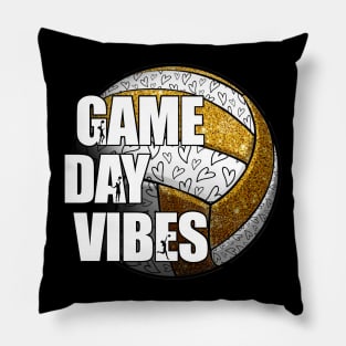 Bleached Volleyball Game Day Vibes Volleyball Mom Leopard Pillow