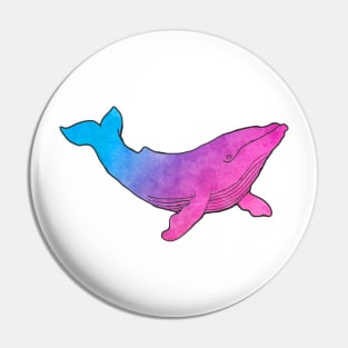 Watercolor Bisexu-whale! Pin