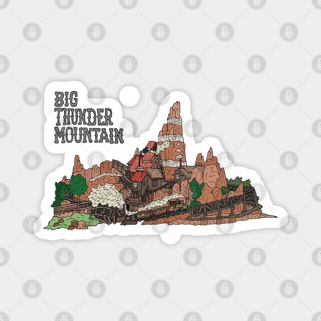 Big Thunder Mountain Railroad Magnet by JennyGreneIllustration