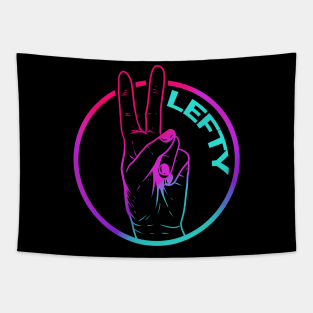 Vaporwave 80's lefty logo - the left-hander Tapestry