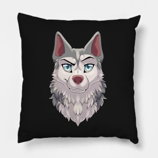 Confident / Cocky Expression Gray Husky Pillow