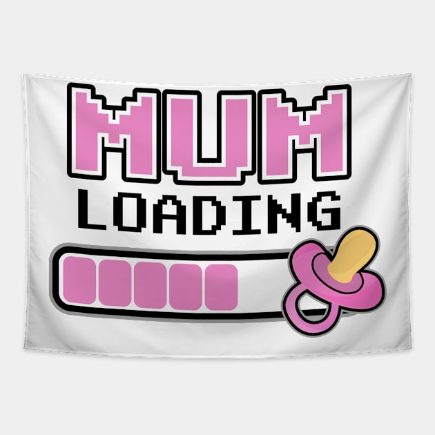 Cute Mom To Be Loading New Mother Newborn Baby Pregnancy Pregnant Tapestry by Kuehni