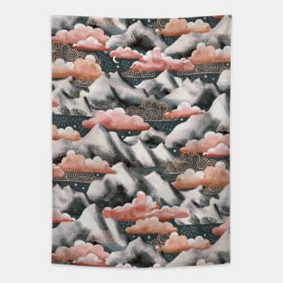 Twilight Rain in the Mountains Tapestry