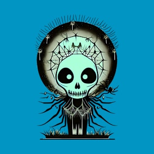 Dreadfully Dreading Halloween : Skull & Spider & Skull T-Shirt