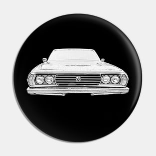 Leyland P76 1970s Australian classic car monochrome Pin