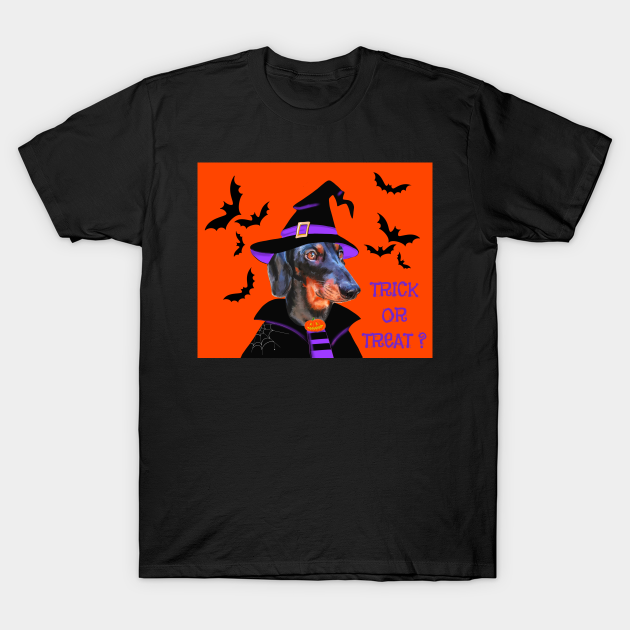 Discover Halloween sausage wiener doxie dachshund dog - Halloween Dachshund Dog - T-Shirt