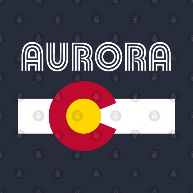 Aurora Flag Colorado Retro Home Love Family by E