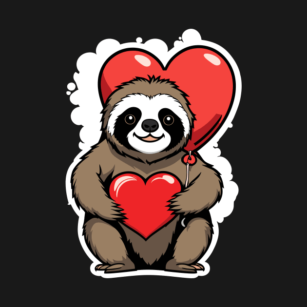 Sloth Heart Balloon - Valentines Day by FluffigerSchuh