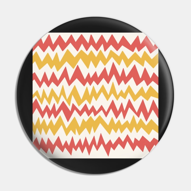 Modern minimalist zigzag extract in mustard, cream and deep coral Pin by FrancesPoff