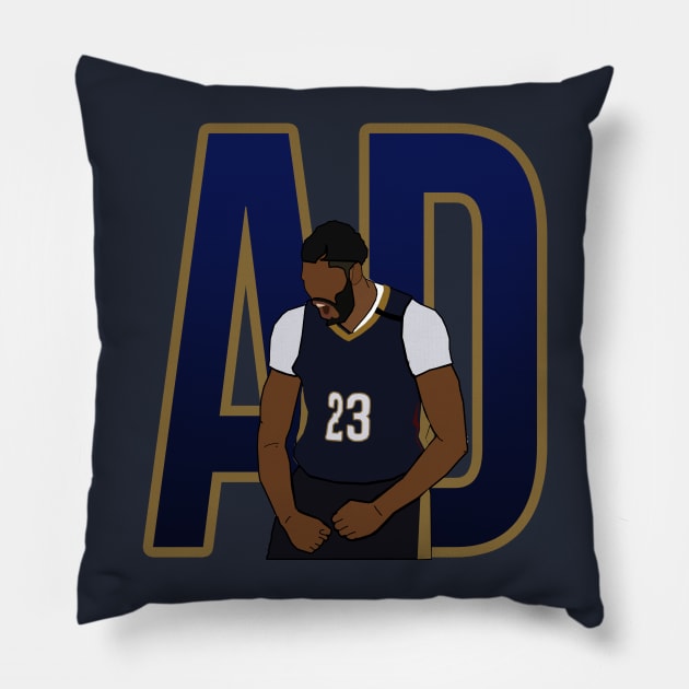 Anthony Davis 'AD' - New Orleans Pelicans Pillow by xavierjfong