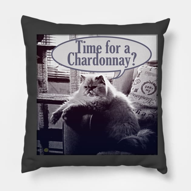 Time for a Chardonnay? Pillow by RobertBretonArt