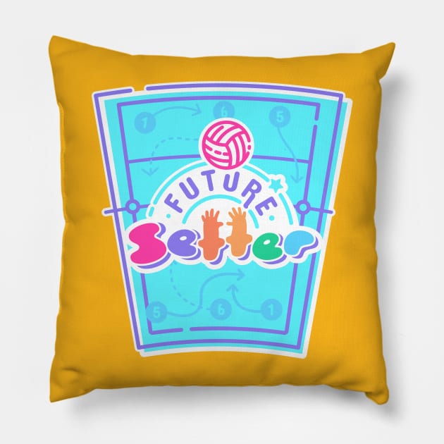 Future Setter | Children's volleyball player design Pillow by Volleyball Merch