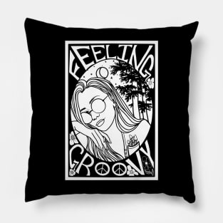 Feeling Groovy Mushroom Girl Pillow