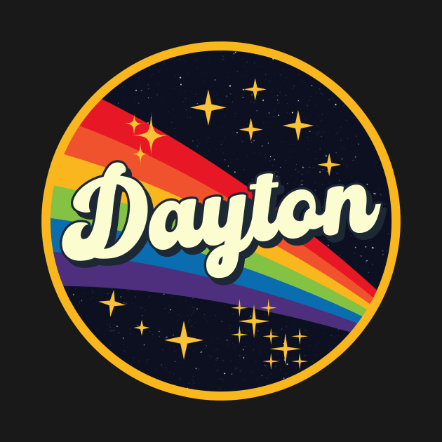 Dayton // Rainbow In Space Vintage Style by LMW Art