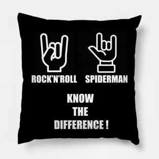 know the difference rock n Roll Spidey Pillow