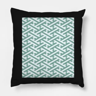 Green Sayagata Japanese Pattern Pillow