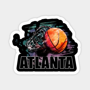 Retro Pattern Atlanta Basketball Classic Style Magnet