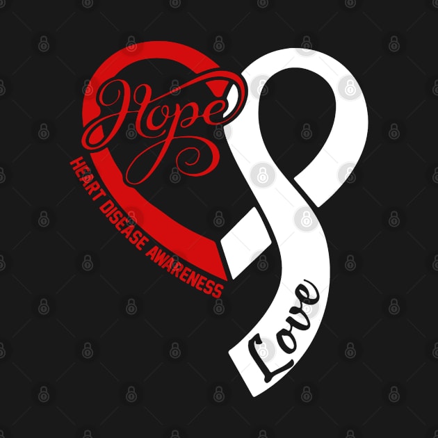 Heart Disease Awareness Hope Love Heart Ribbn Happy Valentines Day- Love Shouldn't Hurt Stop by DAN LE