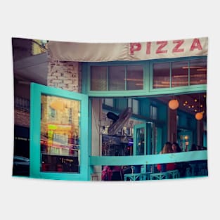 Street Pizza Restaurant Downtown Manhattan New York City Tapestry