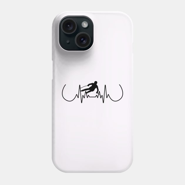 Skiing Heartbeat Phone Case by Tilila