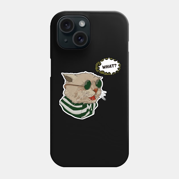 cat with glasses Phone Case by Povilesa