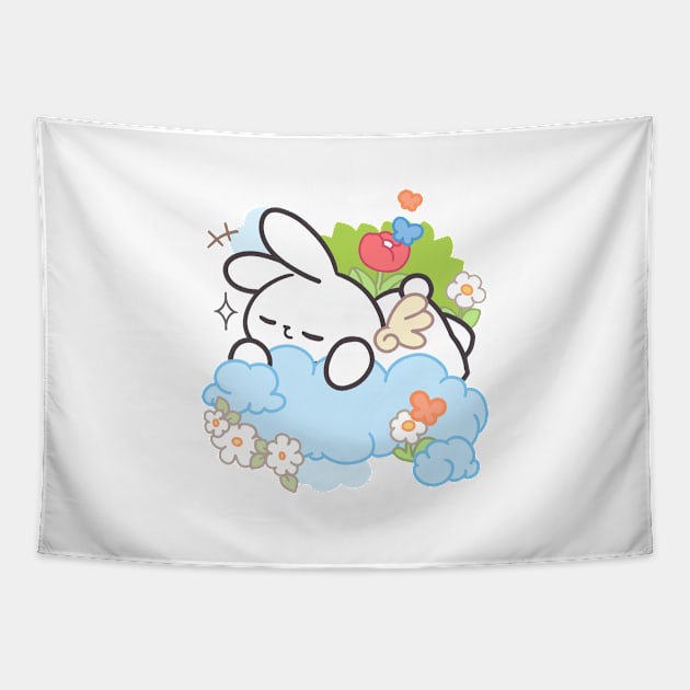 Dive into Dreamland with Cute Bunny Loppi Tokki! Tapestry by LoppiTokki