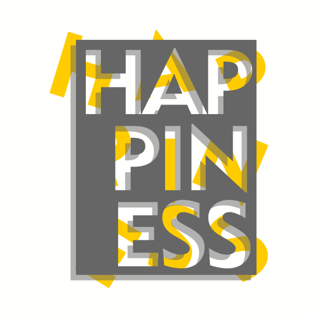 3d effect scrambled letter of happiness by Typography Dose