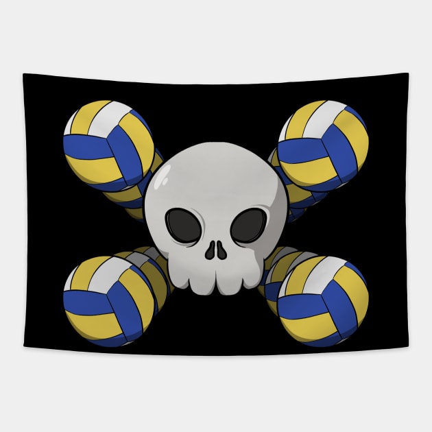 Volleyball crew Jolly Roger pirate flag (no caption) Tapestry by RampArt