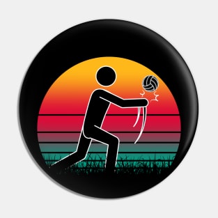 Travel back in time with beach volleyball - Retro Sunsets shirt featuring a player! Pin