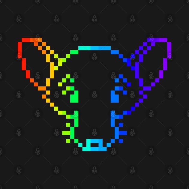 Pixelated Rad Rat (Rainbow Version) by Rad Rat Studios