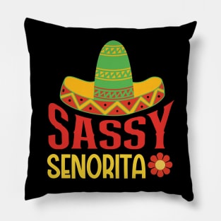 Sassy Senorita Sombrero Cinco De Mayo Pillow