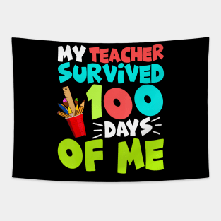 100 DAYS OF SCHOOL Boys Girls Kids Teacher  Funny School Tapestry