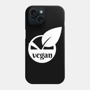 Vegan logo icon leaf (white) Phone Case