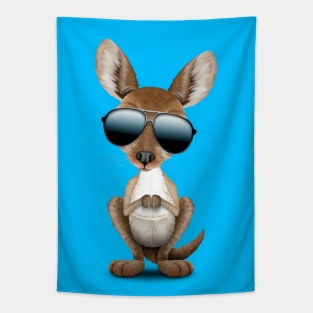 Cool Baby Kangaroo Wearing Sunglasses Tapestry