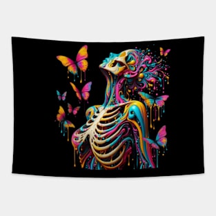 Psychedelic Skeleton Butterflies Tapestry