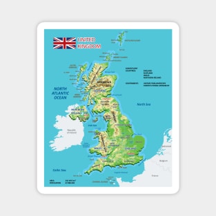 Physical map of England Magnet