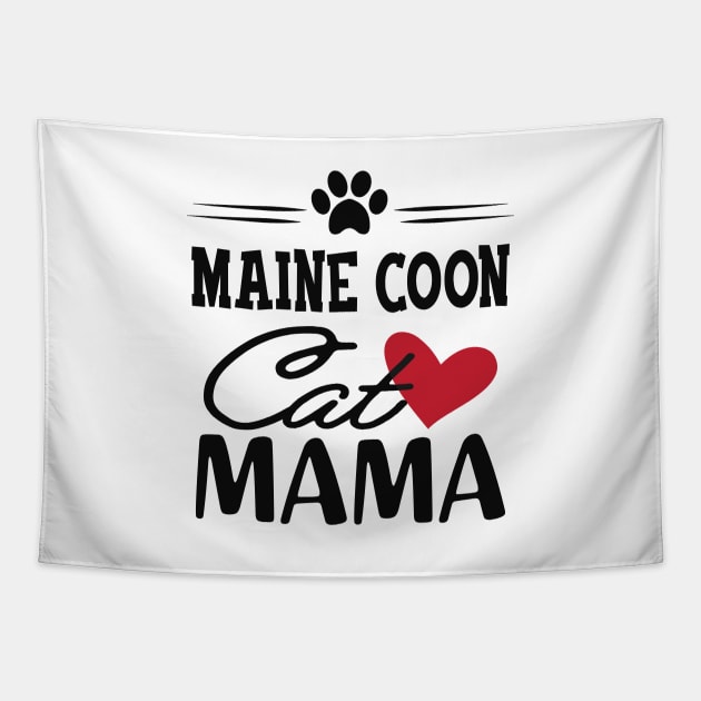 Maine Coon Cat Mama Tapestry by KC Happy Shop